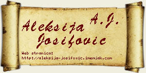 Aleksija Josifović vizit kartica